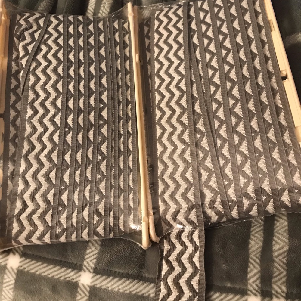 Gray zig zag craft trim sewing curtains 2 1/8” x 12 yard home decor - 2 bolts.